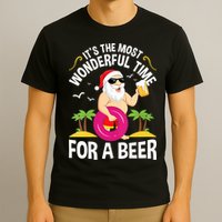 Womens Tropical Christmas It's The Most Wonderful Time For A Beer T-Shirt