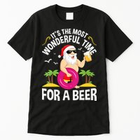 Womens Tropical Christmas It's The Most Wonderful Time For A Beer Tall T-Shirt