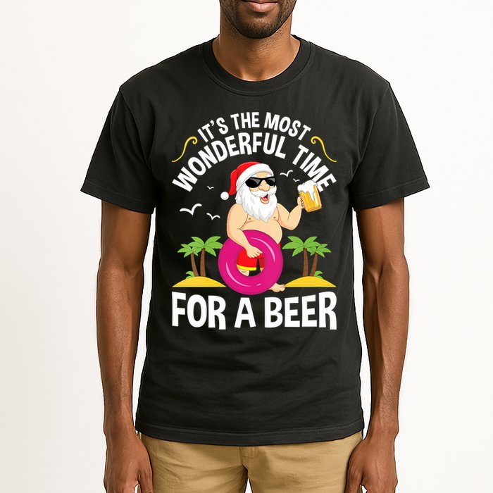 Womens Tropical Christmas It's The Most Wonderful Time For A Beer Tall T-Shirt