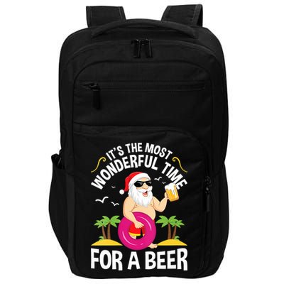Womens Tropical Christmas It's The Most Wonderful Time For A Beer Impact Tech Backpack
