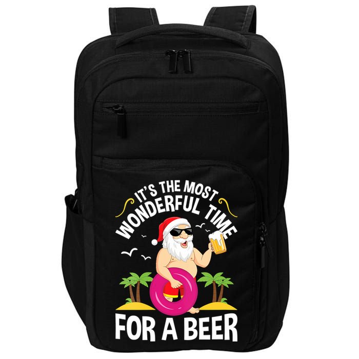 Womens Tropical Christmas It's The Most Wonderful Time For A Beer Impact Tech Backpack