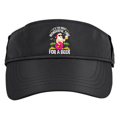 Womens Tropical Christmas It's The Most Wonderful Time For A Beer Adult Drive Performance Visor