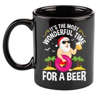 Womens Tropical Christmas It's The Most Wonderful Time For A Beer 11oz C Handle Ceramic Mug