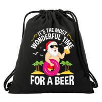 Womens Tropical Christmas It's The Most Wonderful Time For A Beer Drawstring Bag
