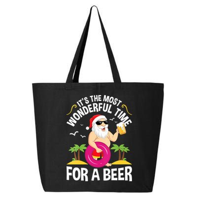 Womens Tropical Christmas It's The Most Wonderful Time For A Beer 25L Jumbo Tote