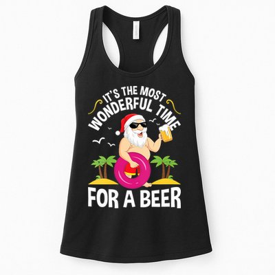 Womens Tropical Christmas It's The Most Wonderful Time For A Beer Womens Tank Top
