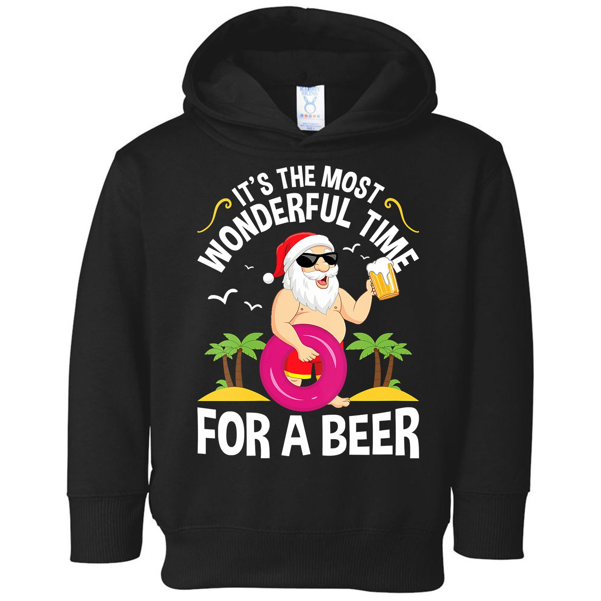 Womens Tropical Christmas It's The Most Wonderful Time For A Beer Toddler Hoodie