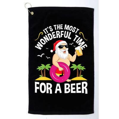 Womens Tropical Christmas It's The Most Wonderful Time For A Beer Golf Towel