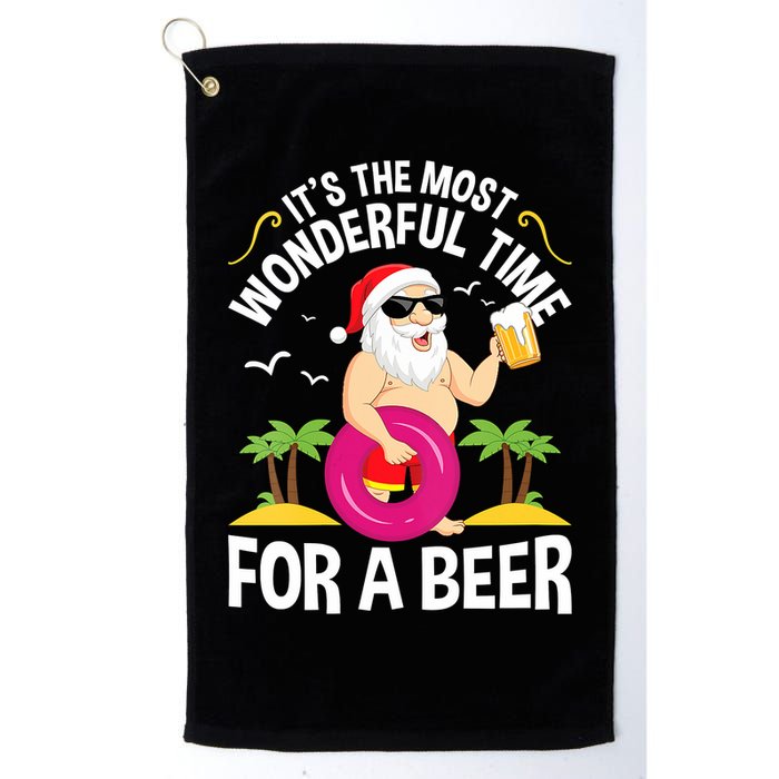 Womens Tropical Christmas It's The Most Wonderful Time For A Beer Golf Towel