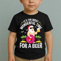 Womens Tropical Christmas It's The Most Wonderful Time For A Beer Toddler T-Shirt