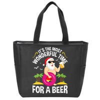 Womens Tropical Christmas It's The Most Wonderful Time For A Beer Zip Tote Bag