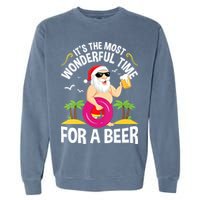 Womens Tropical Christmas It's The Most Wonderful Time For A Beer Garment-Dyed Sweatshirt