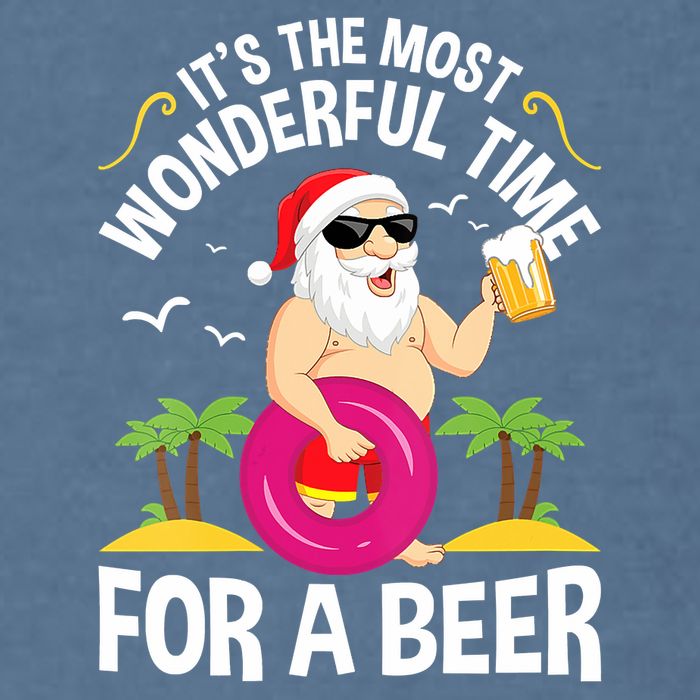 Womens Tropical Christmas It's The Most Wonderful Time For A Beer Garment-Dyed Sweatshirt