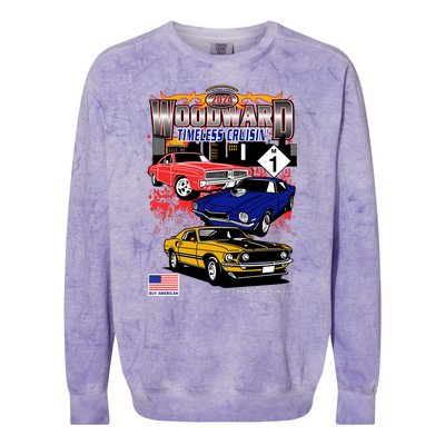 Woodward Timeless Cruisin 2024 Car Cruise Colorblast Crewneck Sweatshirt