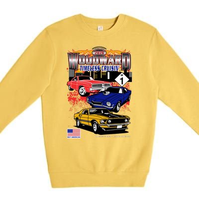 Woodward Timeless Cruisin 2024 Car Cruise Premium Crewneck Sweatshirt