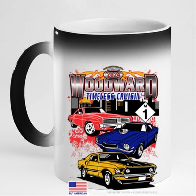 Woodward Timeless Cruisin 2024 Car Cruise 11oz Black Color Changing Mug