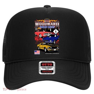 Woodward Timeless Cruisin 2024 Car Cruise High Crown Mesh Back Trucker Hat