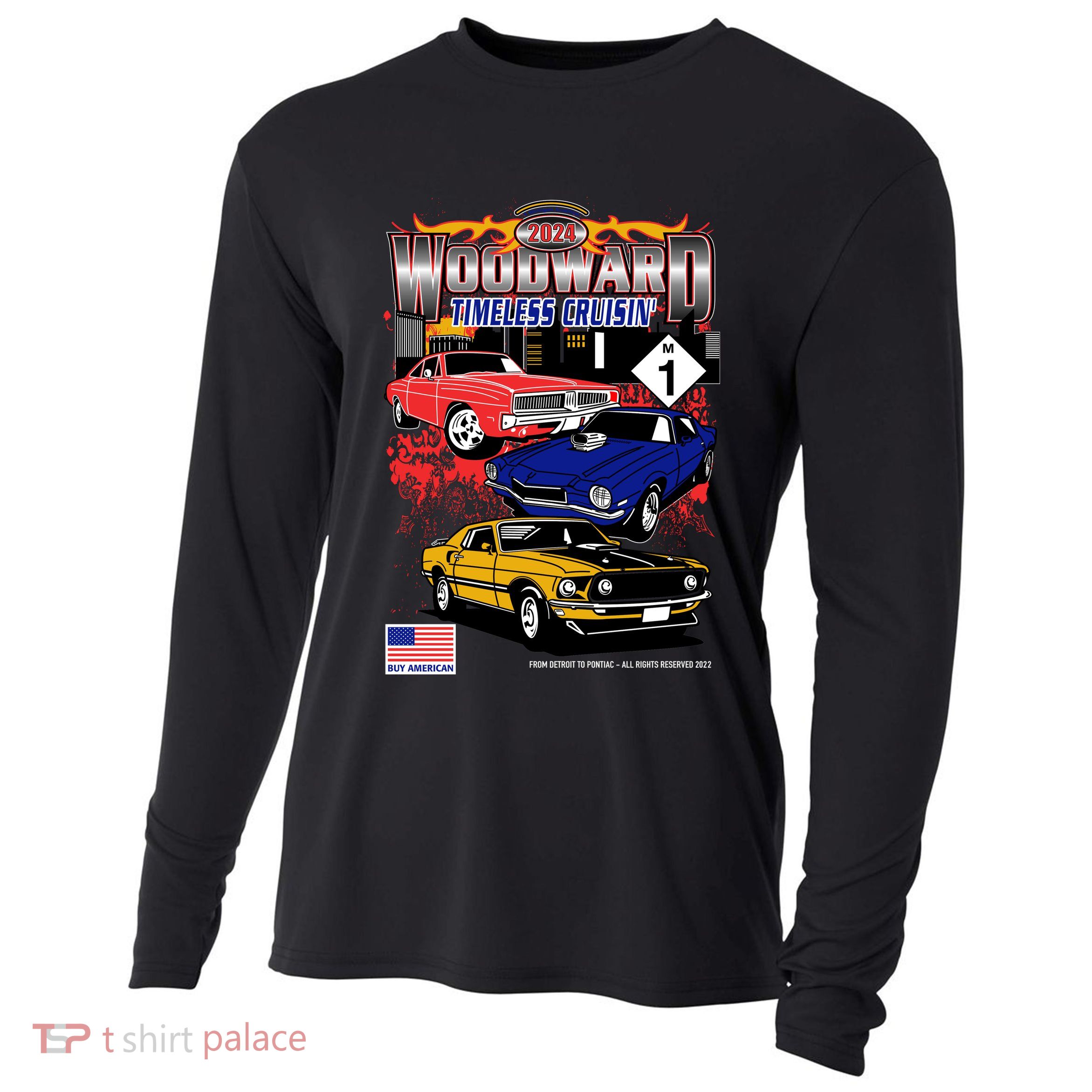 Woodward Timeless Cruisin 2024 Car Cruise Cooling Performance Long Sleeve Crew