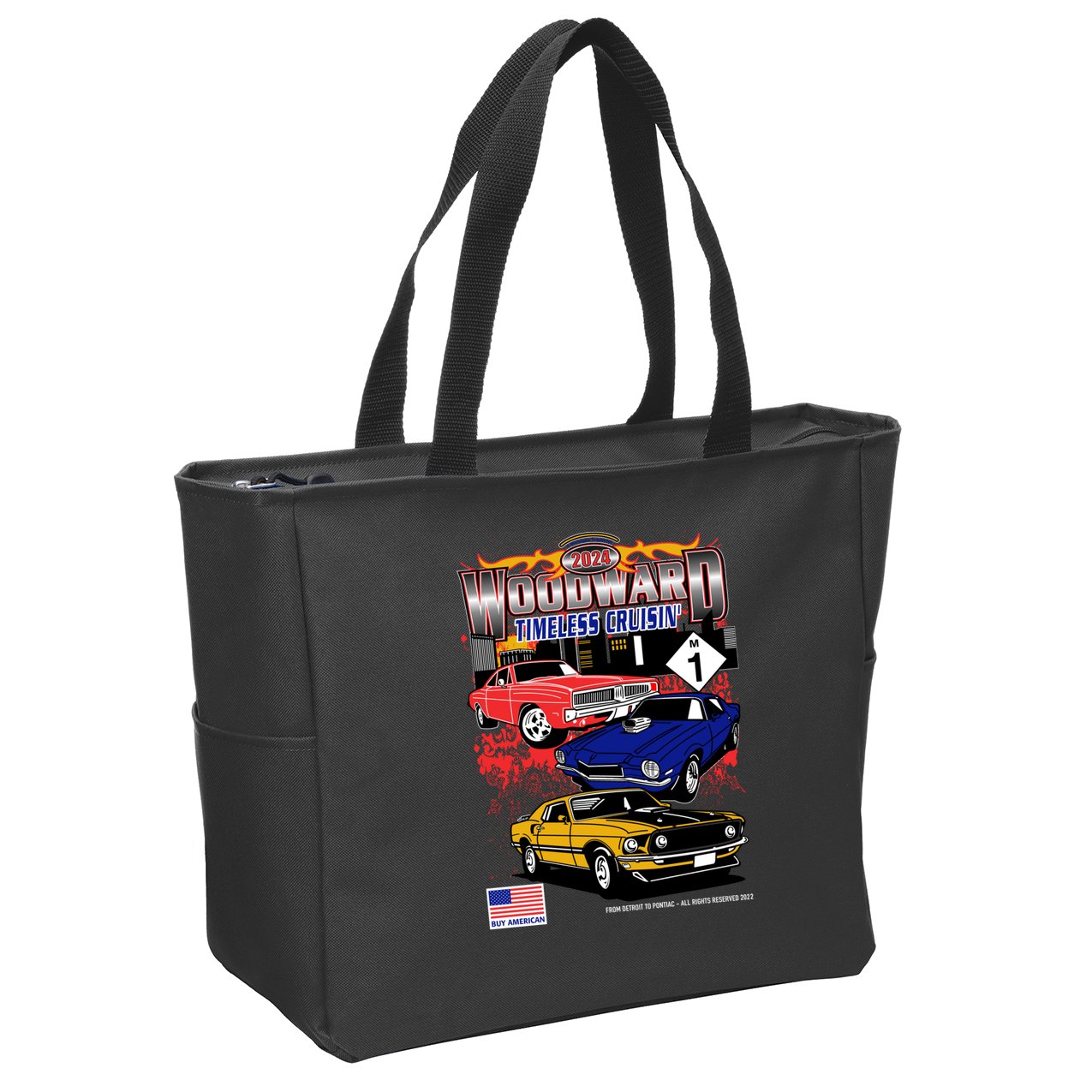Woodward Timeless Cruisin 2024 Car Cruise Zip Tote Bag