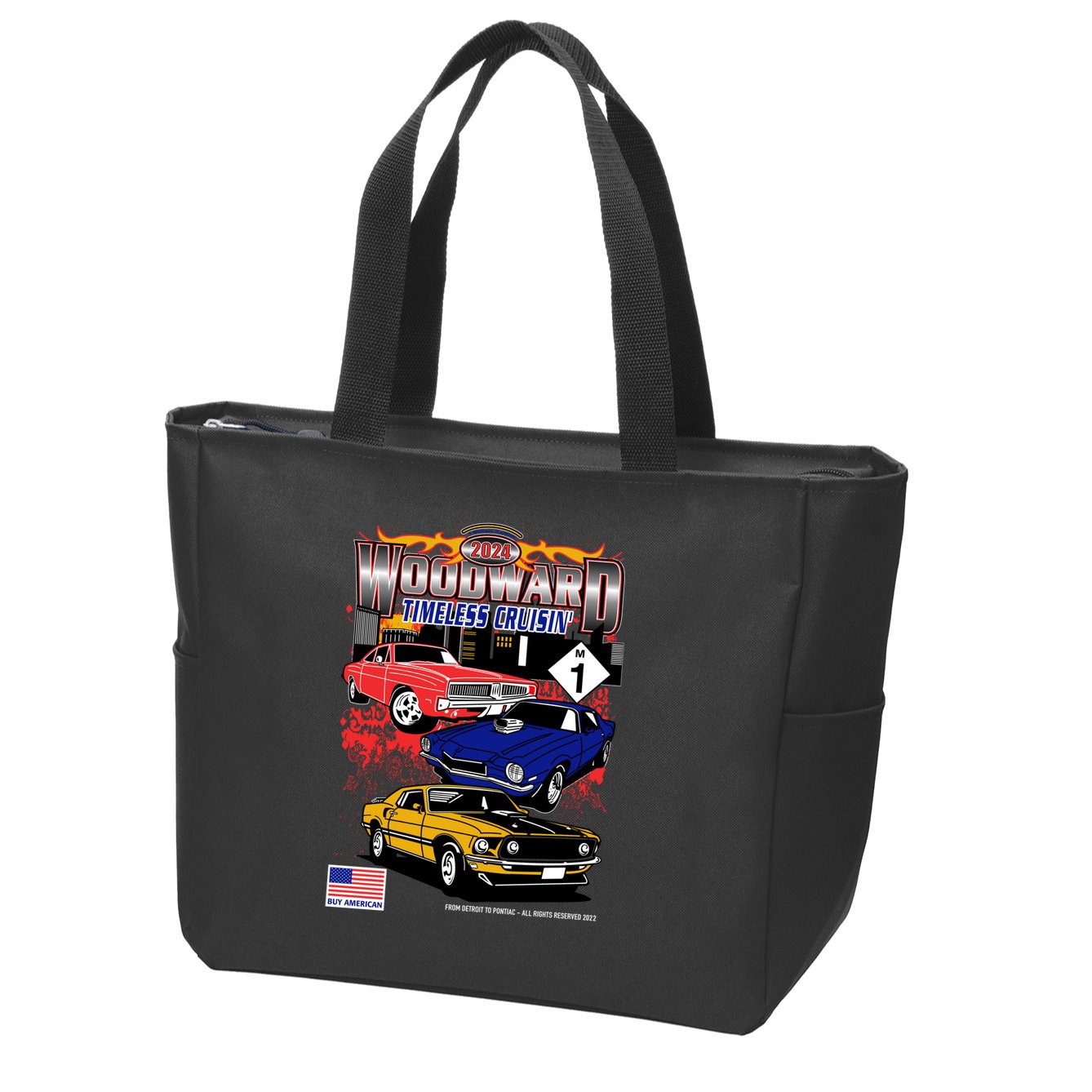 Woodward Timeless Cruisin 2024 Car Cruise Zip Tote Bag