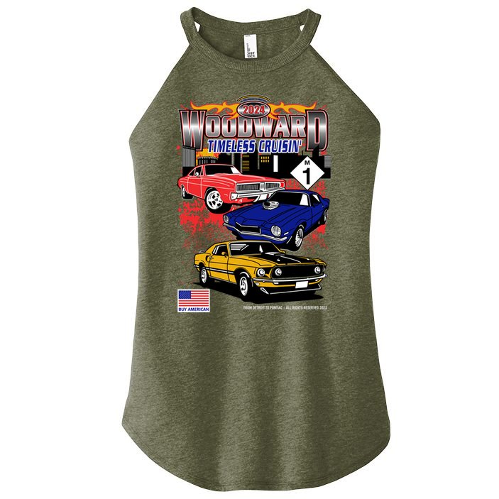 Woodward Timeless Cruisin 2024 Car Cruise Women's Perfect Tri Rocker Tank