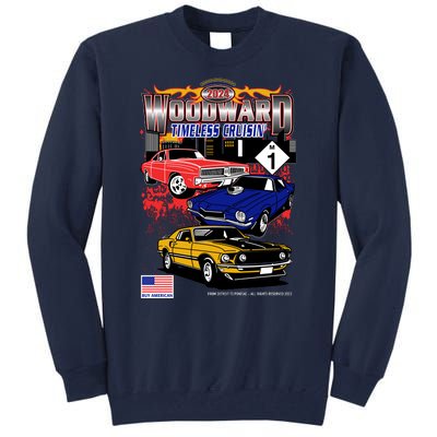 Woodward Timeless Cruisin 2024 Car Cruise Tall Sweatshirt