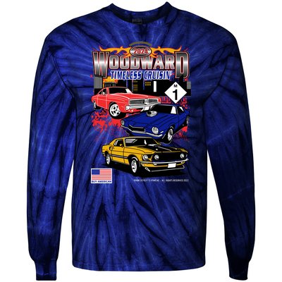 Woodward Timeless Cruisin 2024 Car Cruise Tie-Dye Long Sleeve Shirt