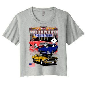 Woodward Timeless Cruisin 2024 Car Cruise Women's Crop Top Tee