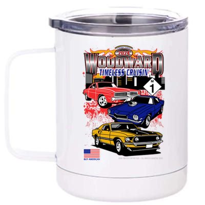 Woodward Timeless Cruisin 2024 Car Cruise 12 oz Stainless Steel Tumbler Cup