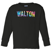 Walton Tie Dye Colorful Design Toddler Long Sleeve Shirt