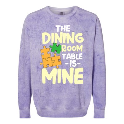 Womens The Dining Room Table Is Mine For Jigsaw Puzzle Players Colorblast Crewneck Sweatshirt