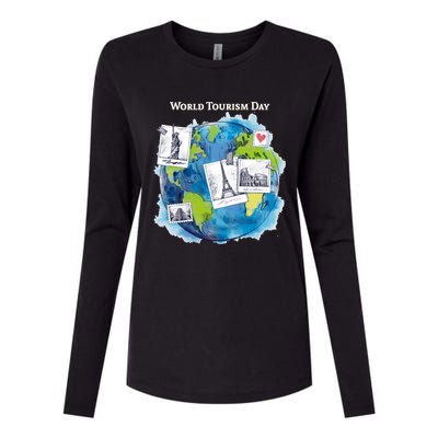 World Tourism Day Funny Gift Love To Travel Funny Gift World Globe Great Gift Womens Cotton Relaxed Long Sleeve T-Shirt