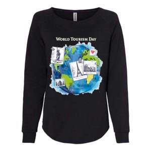 World Tourism Day Funny Gift Love To Travel Funny Gift World Globe Great Gift Womens California Wash Sweatshirt