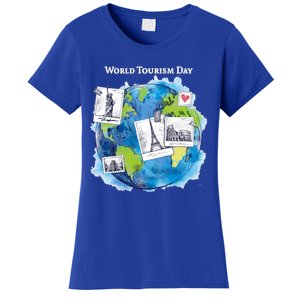 World Tourism Day Funny Gift Love To Travel Funny Gift World Globe Great Gift Women's T-Shirt