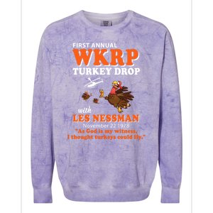 WKRP Thanksgiving Day Turkey Drop Colorblast Crewneck Sweatshirt