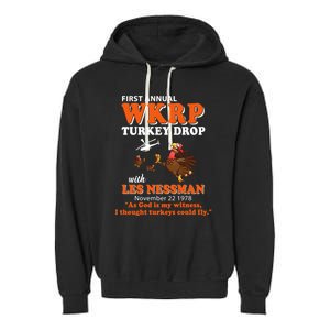 WKRP Thanksgiving Day Turkey Drop Garment-Dyed Fleece Hoodie