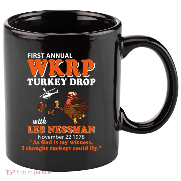 WKRP Thanksgiving Day Turkey Drop 11oz C Handle Ceramic Mug