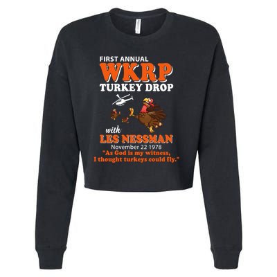 WKRP Thanksgiving Day Turkey Drop Cropped Pullover Crew