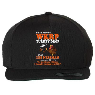 WKRP Thanksgiving Day Turkey Drop Wool Snapback Cap