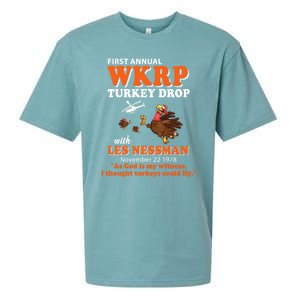 WKRP Thanksgiving Day Turkey Drop Sueded Cloud Jersey T-Shirt