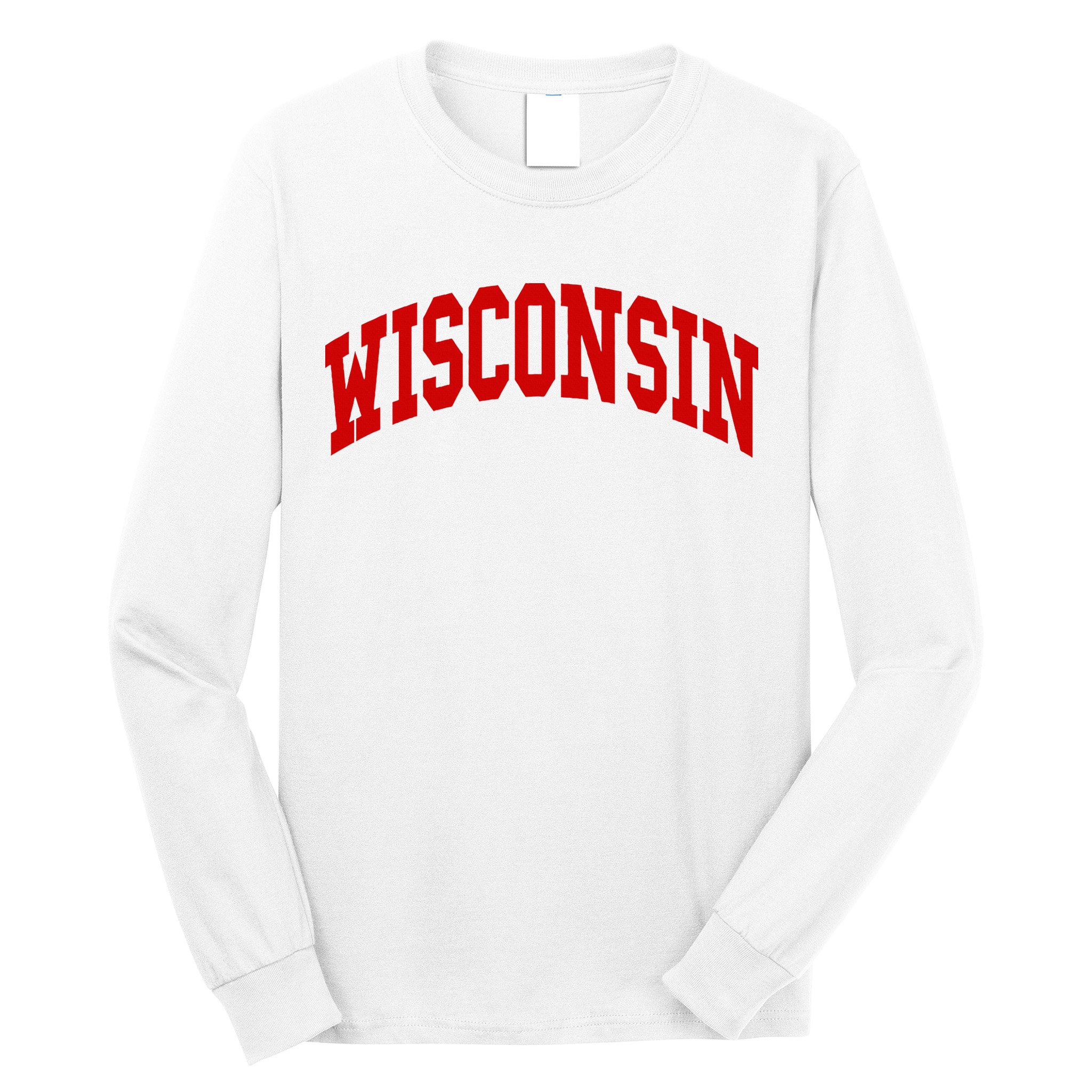 Wisconsin Throwback Design Long Sleeve Shirt