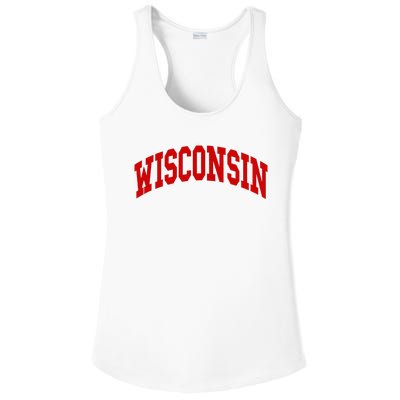 Wisconsin Throwback Design Ladies PosiCharge Competitor Racerback Tank