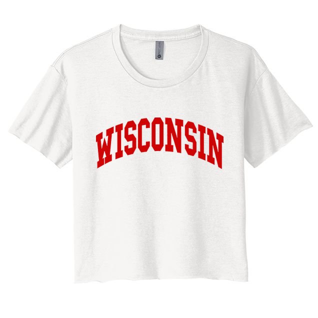 Wisconsin Throwback Design Women's Crop Top Tee