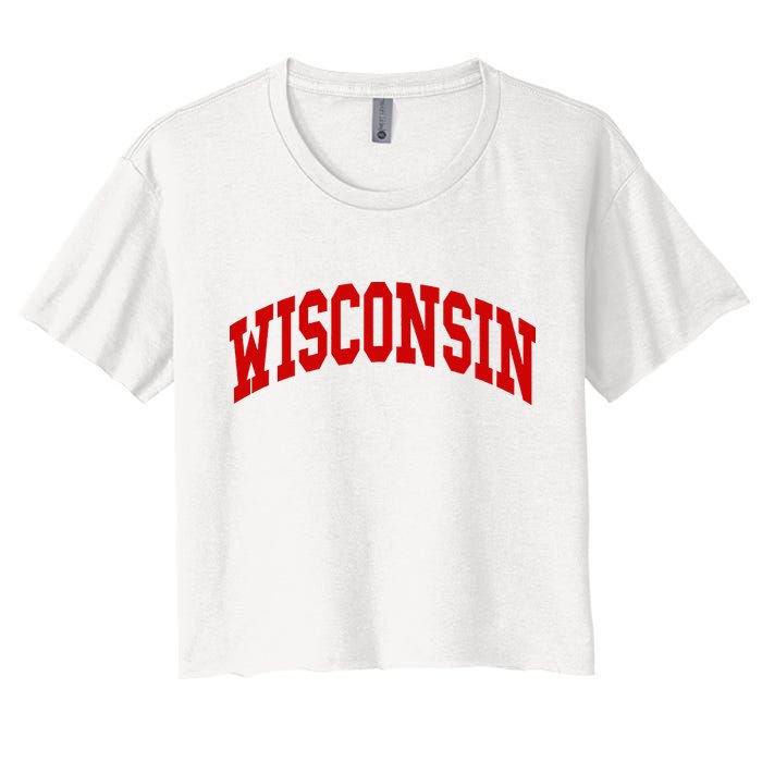Wisconsin Throwback Design Women's Crop Top Tee