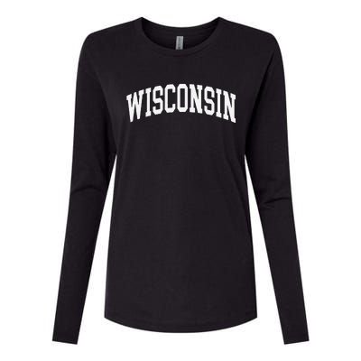 Wisconsin Throwback Design Classic Womens Cotton Relaxed Long Sleeve T-Shirt