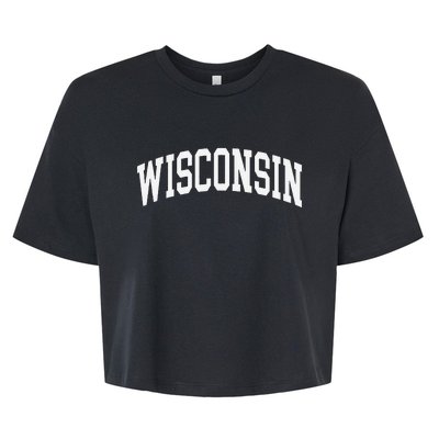 Wisconsin Throwback Design Classic Bella+Canvas Jersey Crop Tee