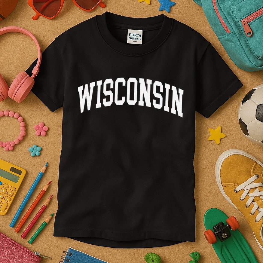 Wisconsin Throwback Design Classic Kids T-Shirt