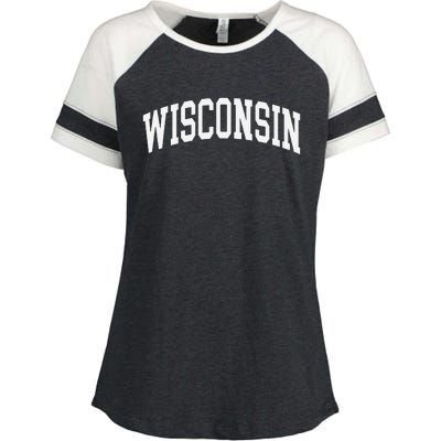 Wisconsin Throwback Design Classic Enza Ladies Jersey Colorblock Tee