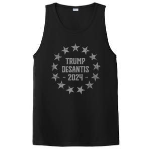 Wo Trump DeSantis 2024 Distressed Stars Premium PosiCharge Competitor Tank