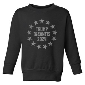 Wo Trump DeSantis 2024 Distressed Stars Premium Toddler Sweatshirt